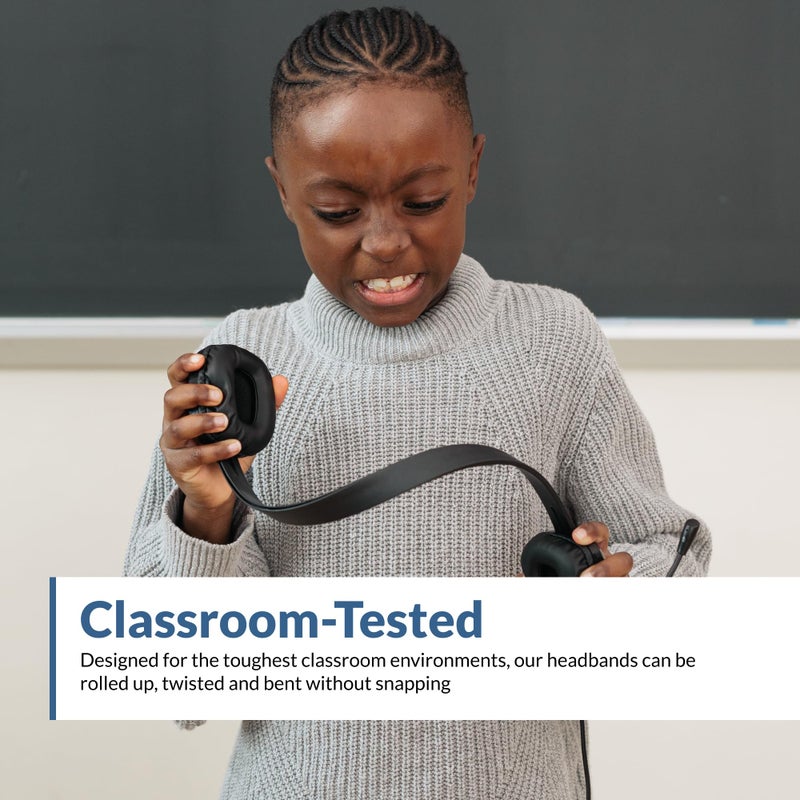 Cyber Acoustics Stereo USB Headset (AC-6012), Unidirectional Microphone with Flexible Boom for PC & Mac; In-line audio controls; Perfect for Classroom or Home - Image 4